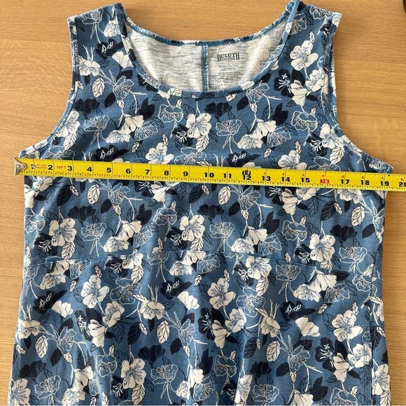 Duluth Trading Co. To 'n' Flow Floral Stretchy Knit Maxi Dress Blue Sz L - Picture 9 of 12